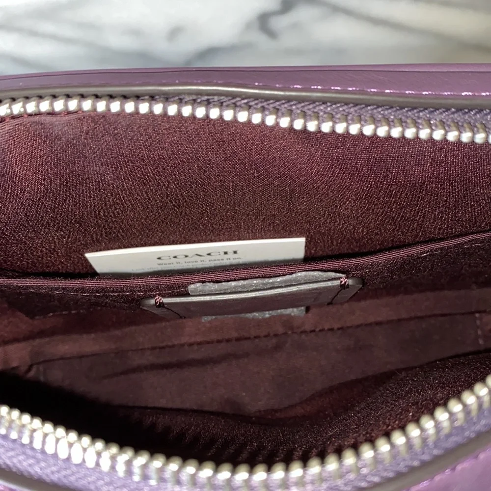 NWT- Coach Linear Quilted Nappa Leather Jes Crossbody, Amethyst